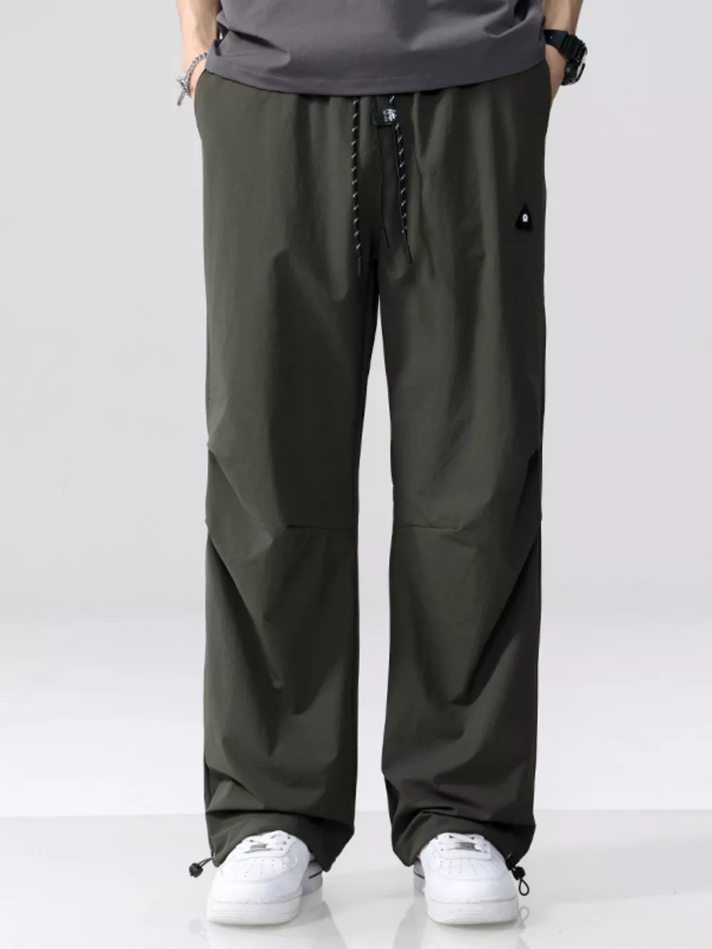 Men's Plus Size Drawstring Wide Leg Pants, image 2