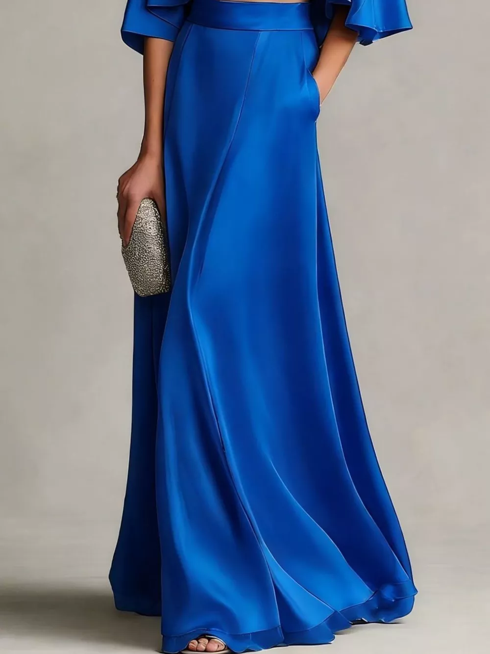 Full Size Satin Crop Top and Maxi Skirt Two-Piece Set Plus Size, image 12