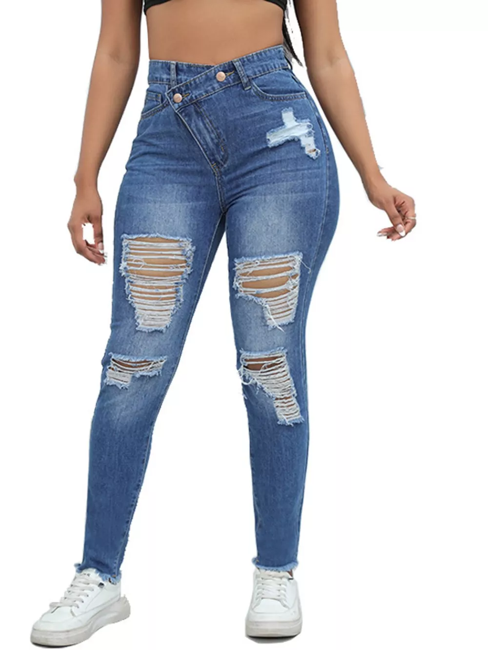 Distressed High-Waisted Jeans, image 7