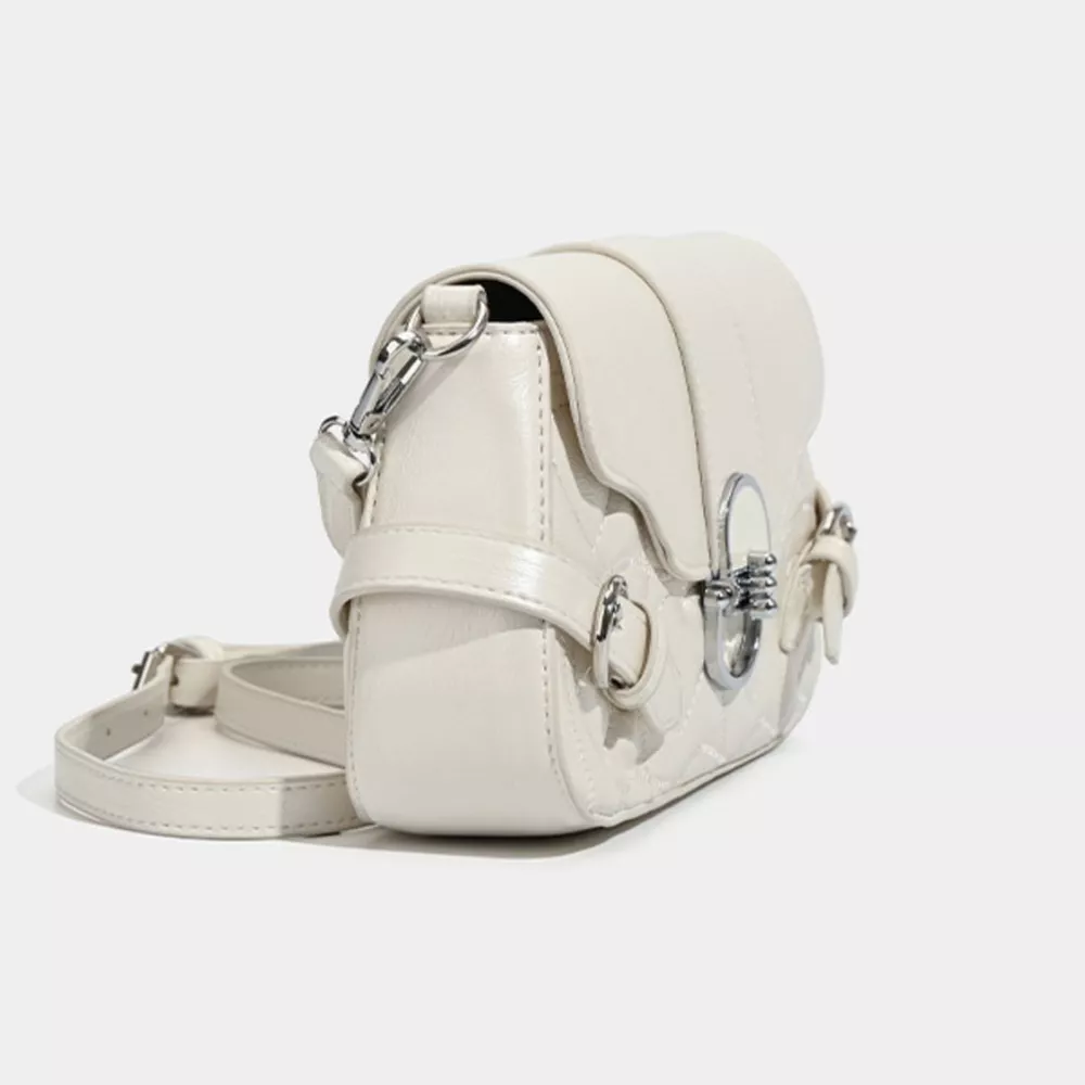 Quilted Flap Buckle Decor Crossbody Bag, image 5