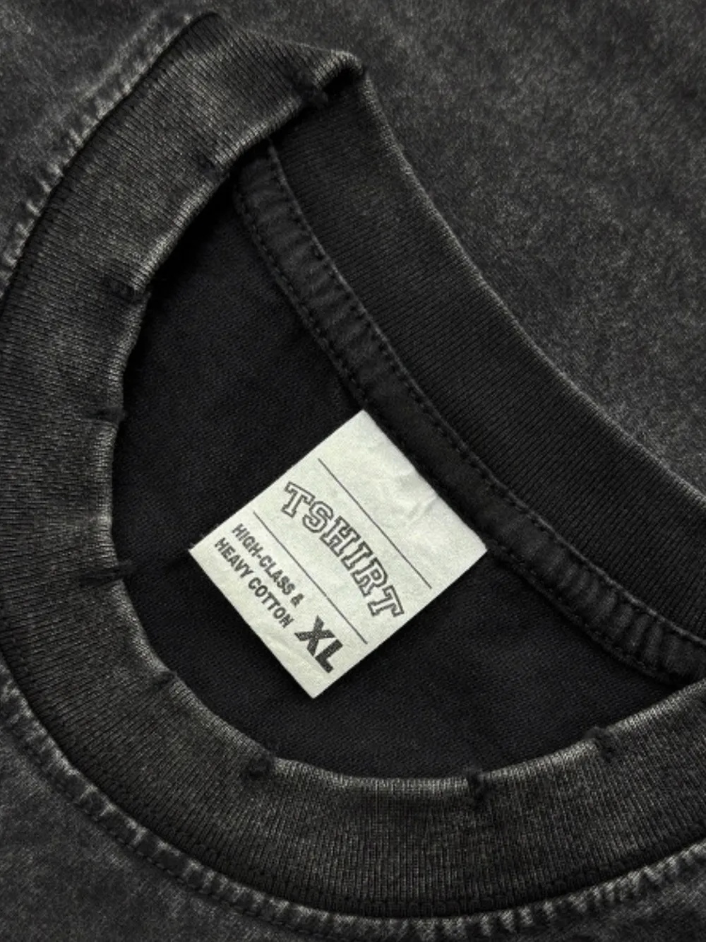 Men's Full Size Round Neck Washed T-Shirt Plus Size, image 3