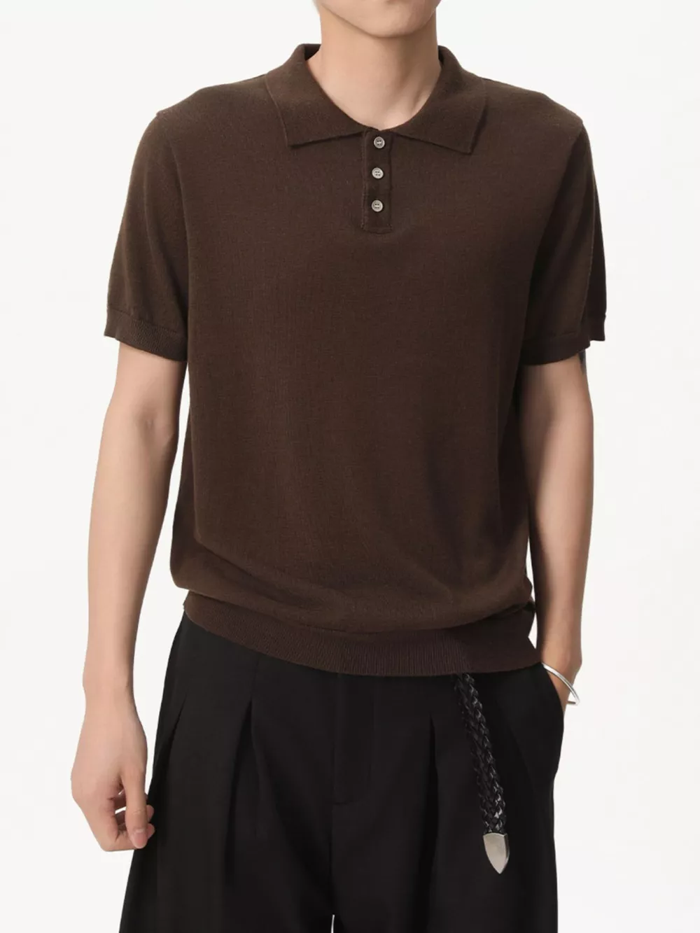 Men's Button Detail Short Sleeve Polo, image 7