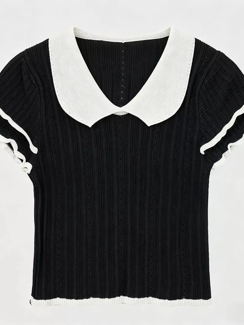 Peter Pan Collar Short Sleeve T-Shirt