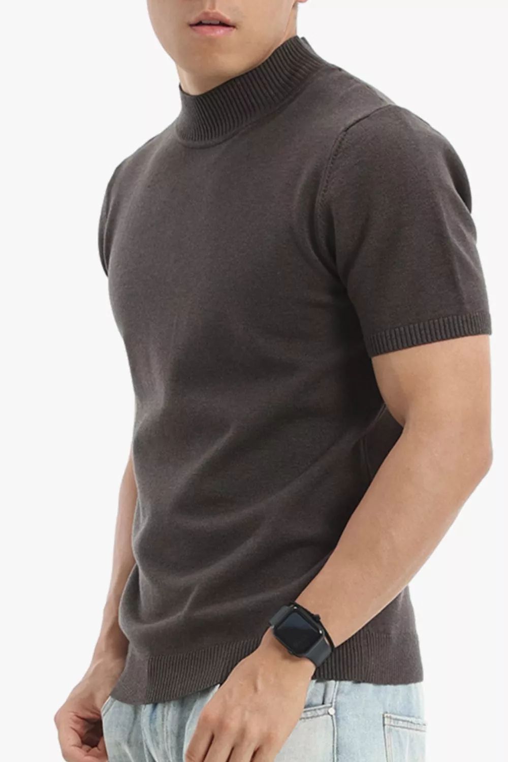 Men's Plus Size Slim Fit Short Sleeve Sweater, image 4