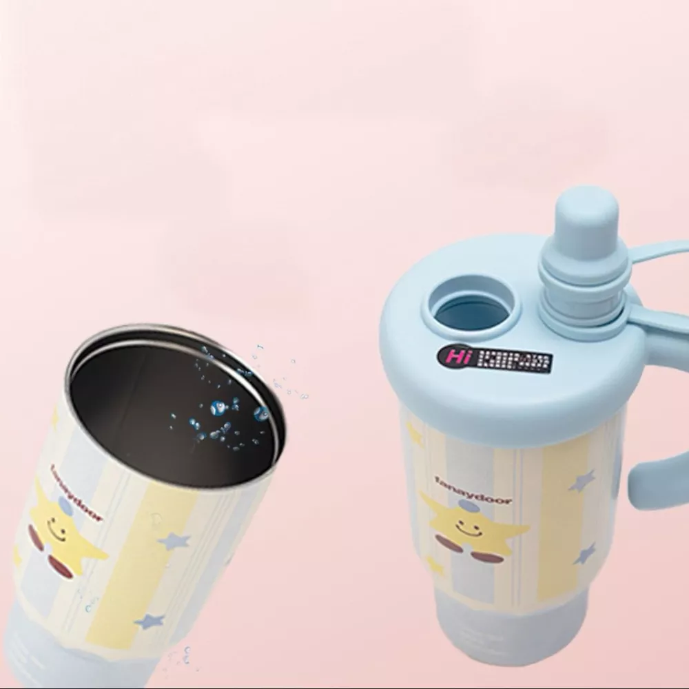 Colorful Cartoon Water Bottles with Straw and Handle, image 4
