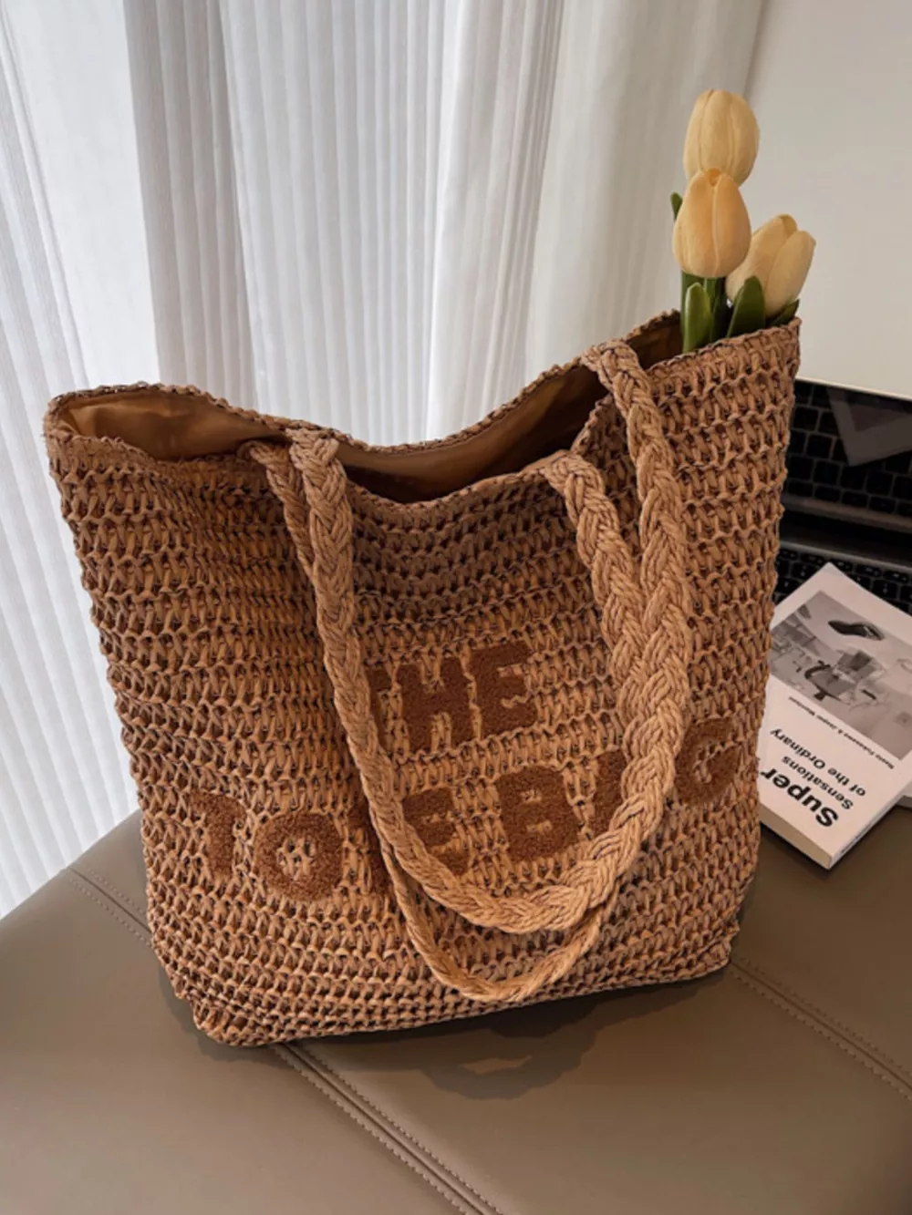 Straw Woven Shoulder Bag, image 9