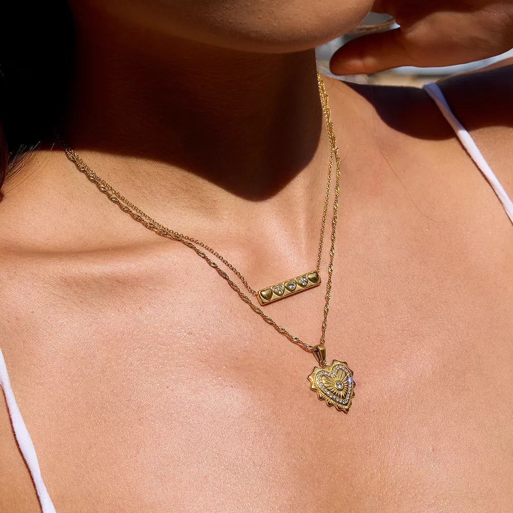 18K Gold-Plated Zircon Pendant Necklace, image 3