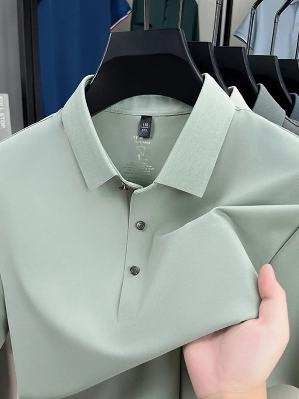 Men's Plus Size Button Detail Short Sleeve Polo, image 6