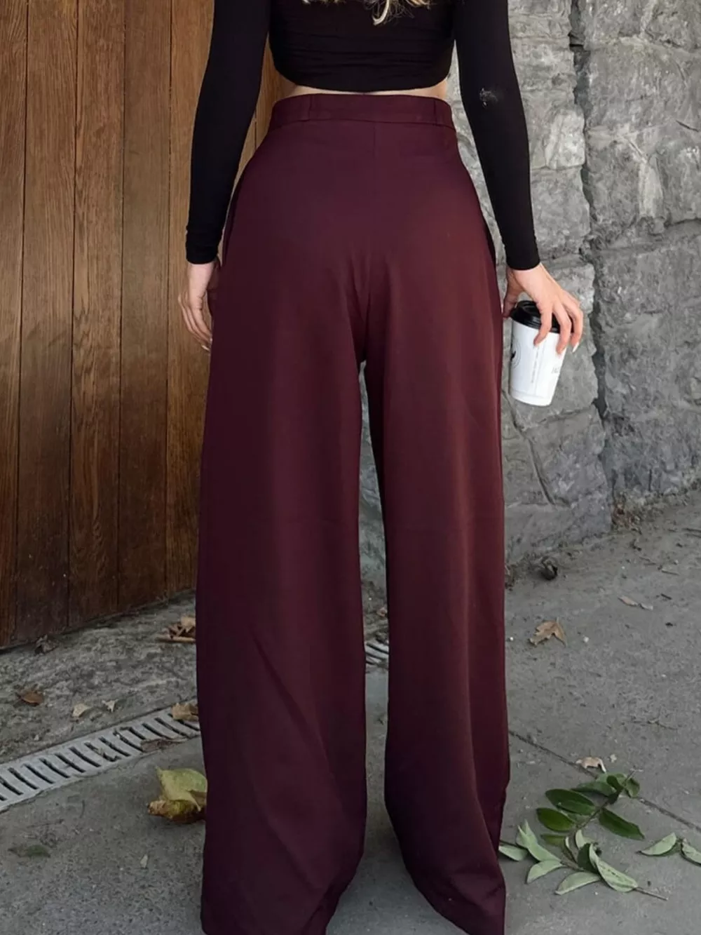 High-Waisted Pleated Wide-Leg Pants, image 9