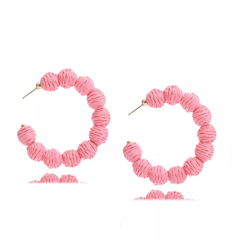 Raffia Grass C-Hoop Earrings, image 8