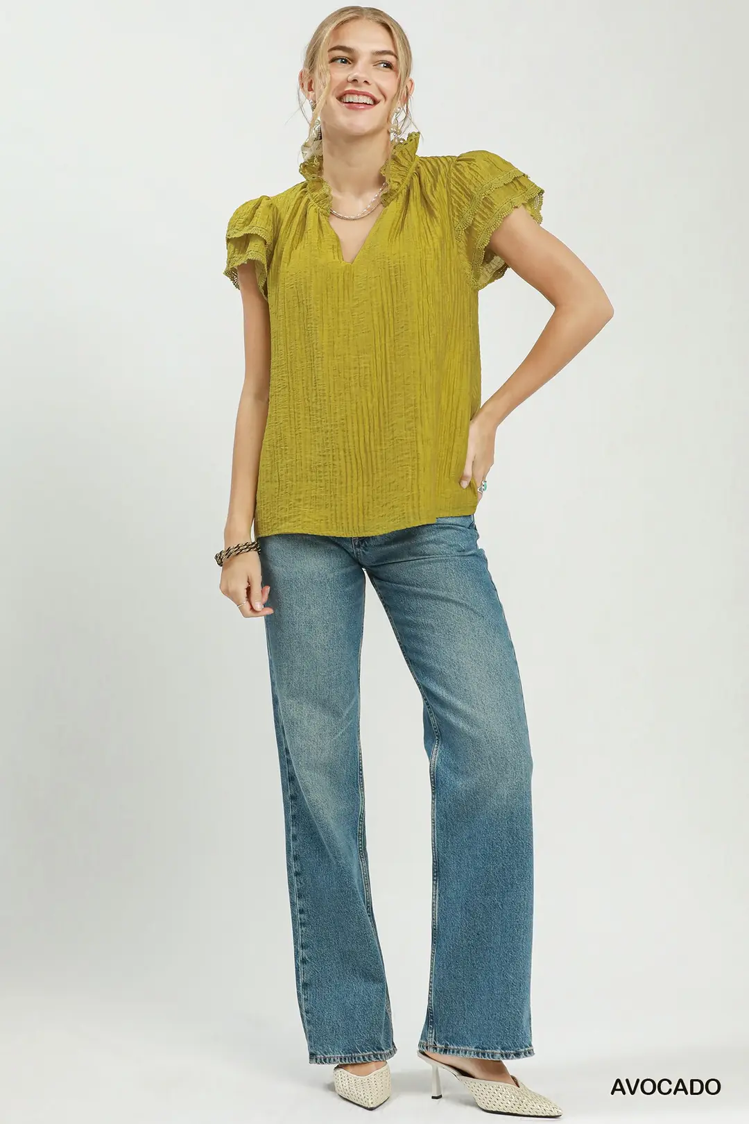 Lace Trim Ruffle Top, image 6
