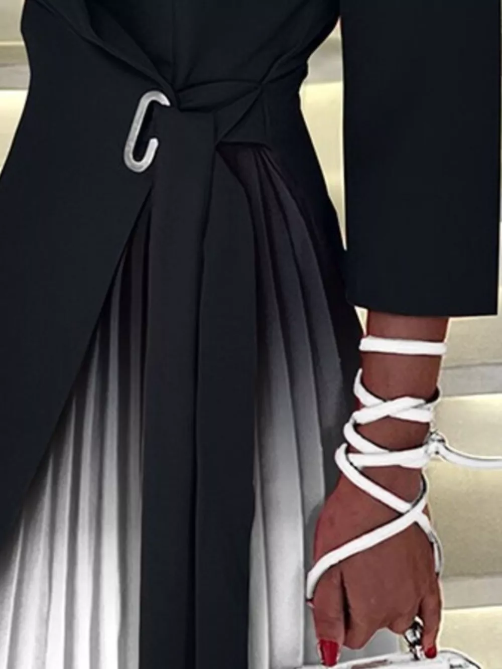 Blazer Style Pleated Midi Dress, image 7