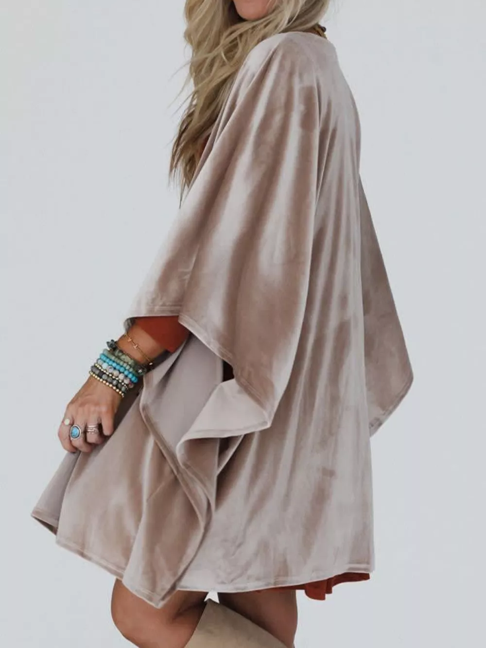 Open Front Draped Sleeve Cardigan, image 2