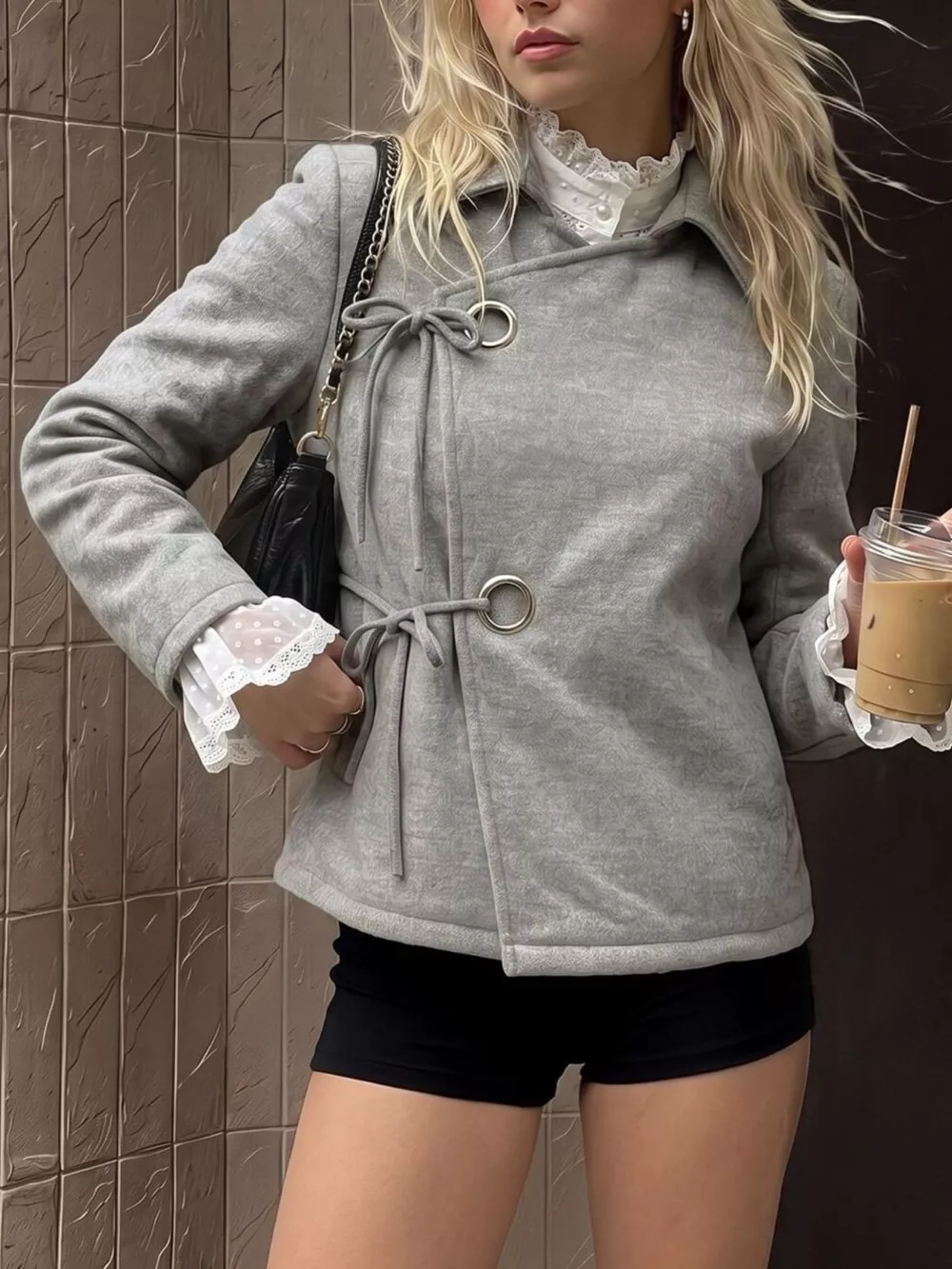 Asymmetric Tie-Front Outerwear, image 4
