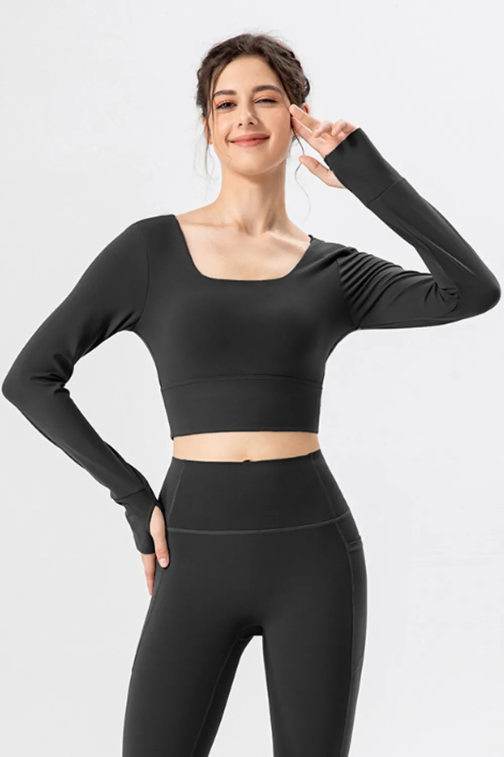 Square Neck Crisscross Active T-Shirt, image 8