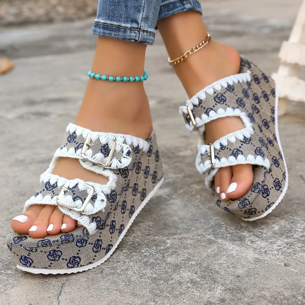Double Buckle Platform Sandals, image 2