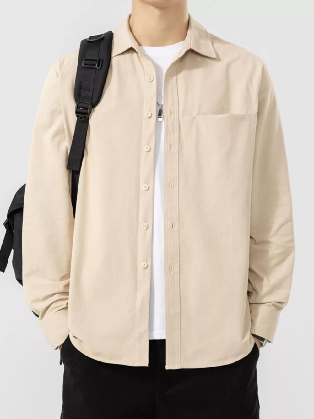 Men's Plus Size Button Up Long Sleeve Shirt, image 6