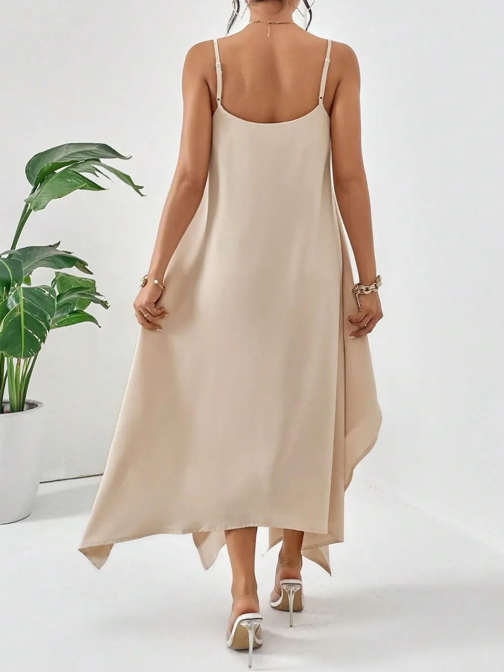 Scoop Neck Midi Cami Dress, image 5