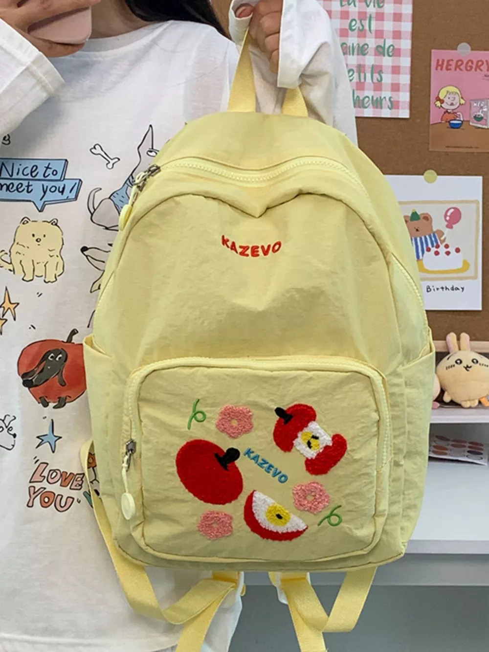 Embroidered Lightweight Backpack Bag, image 2