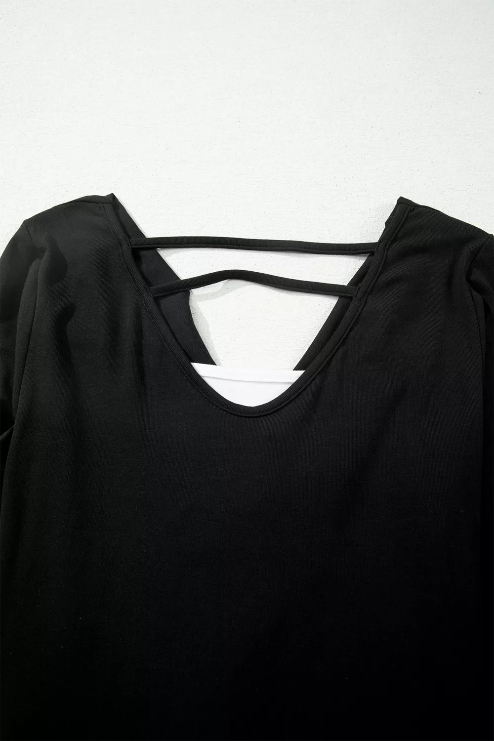 Color Block Drape V Neck Pleated Long Sleeve Top, image 12
