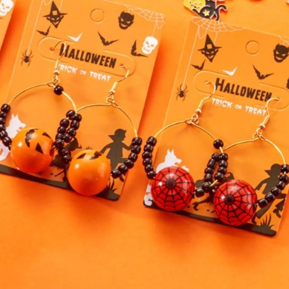 18K Gold-Plated Halloween Bead Earrings, image 3