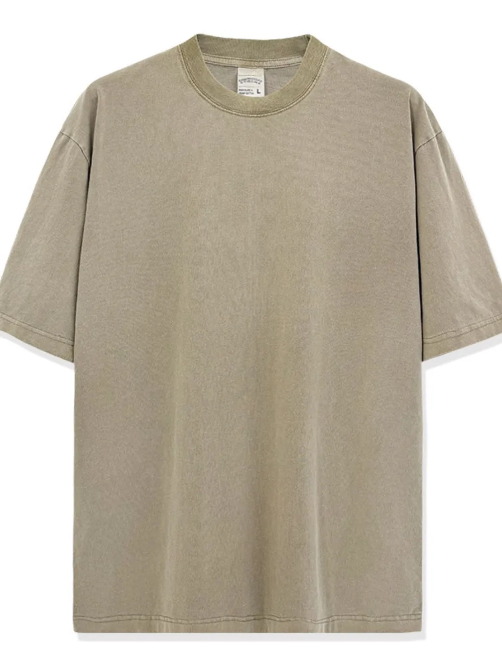 Men's Full Size Round Neck Washed T-Shirt Plus Size, image 13