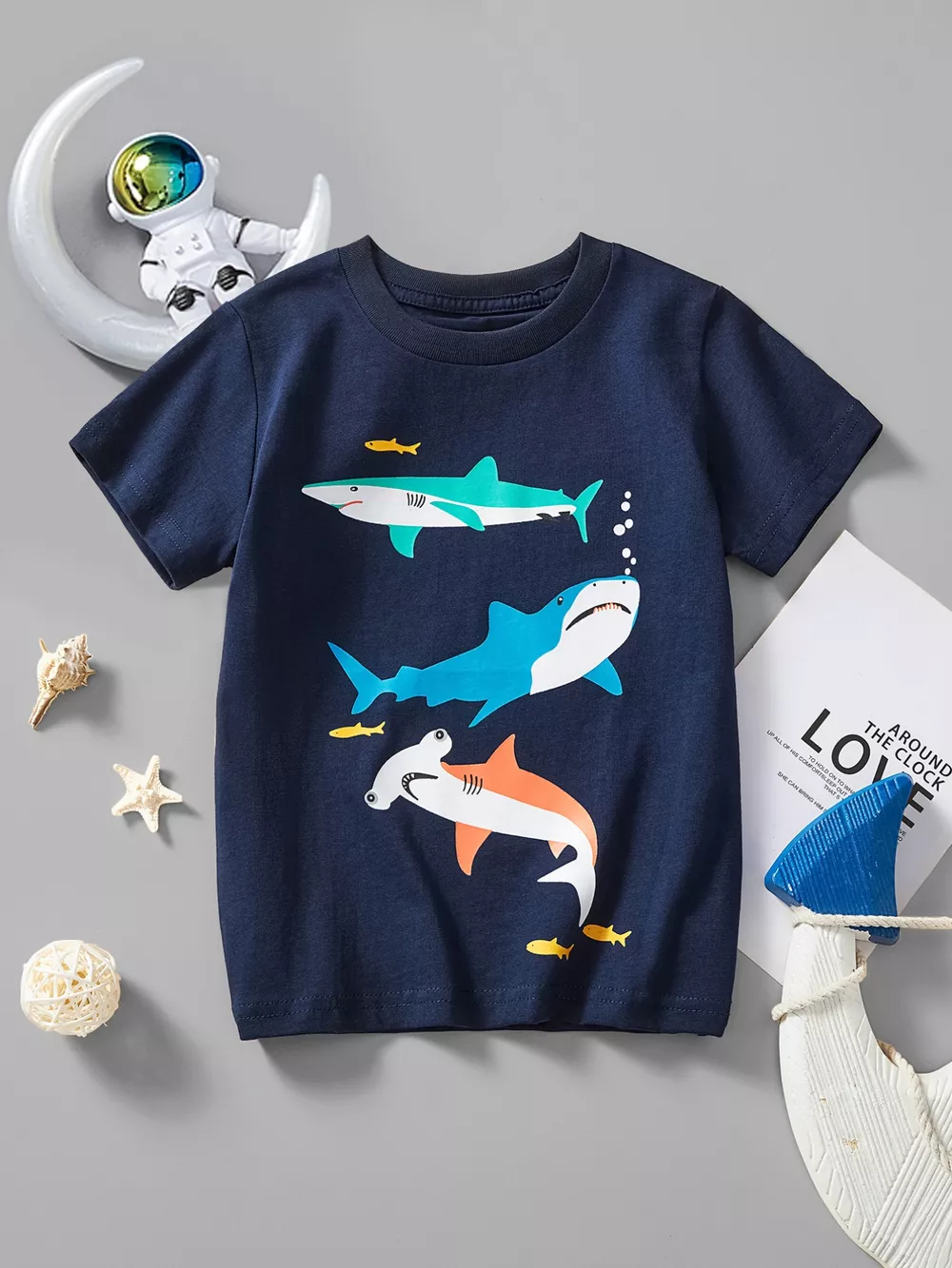 Children's Animal Print Crew Neck Short Sleeve T-Shirt