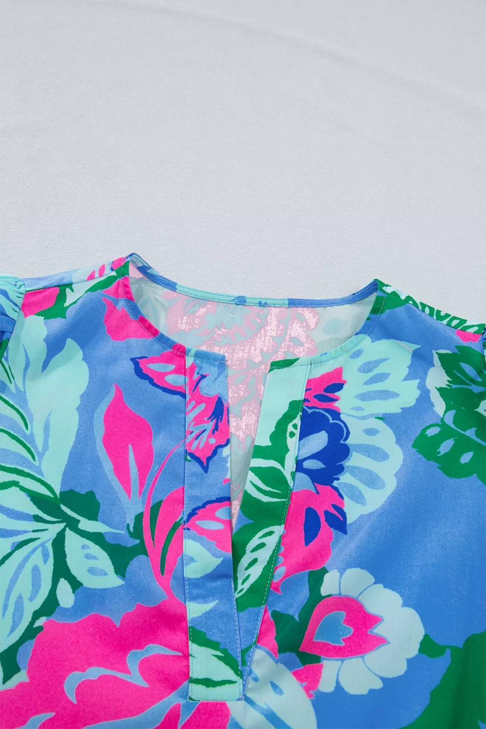 Floral Print V Neck Half Sleeve Blouse, image 8