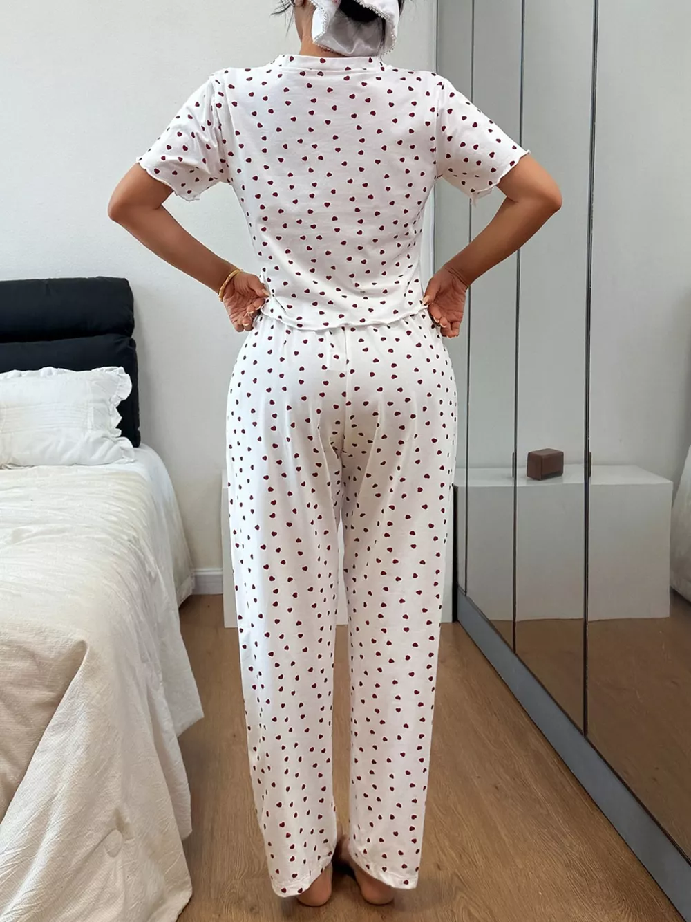 Polka Dot Short Sleeve Top and Shorts Set, image 5