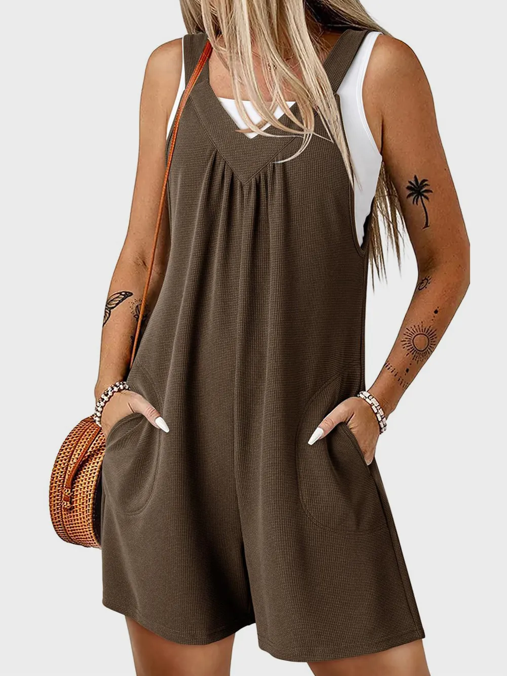 V-Neck Wide Strap Romper, image 11
