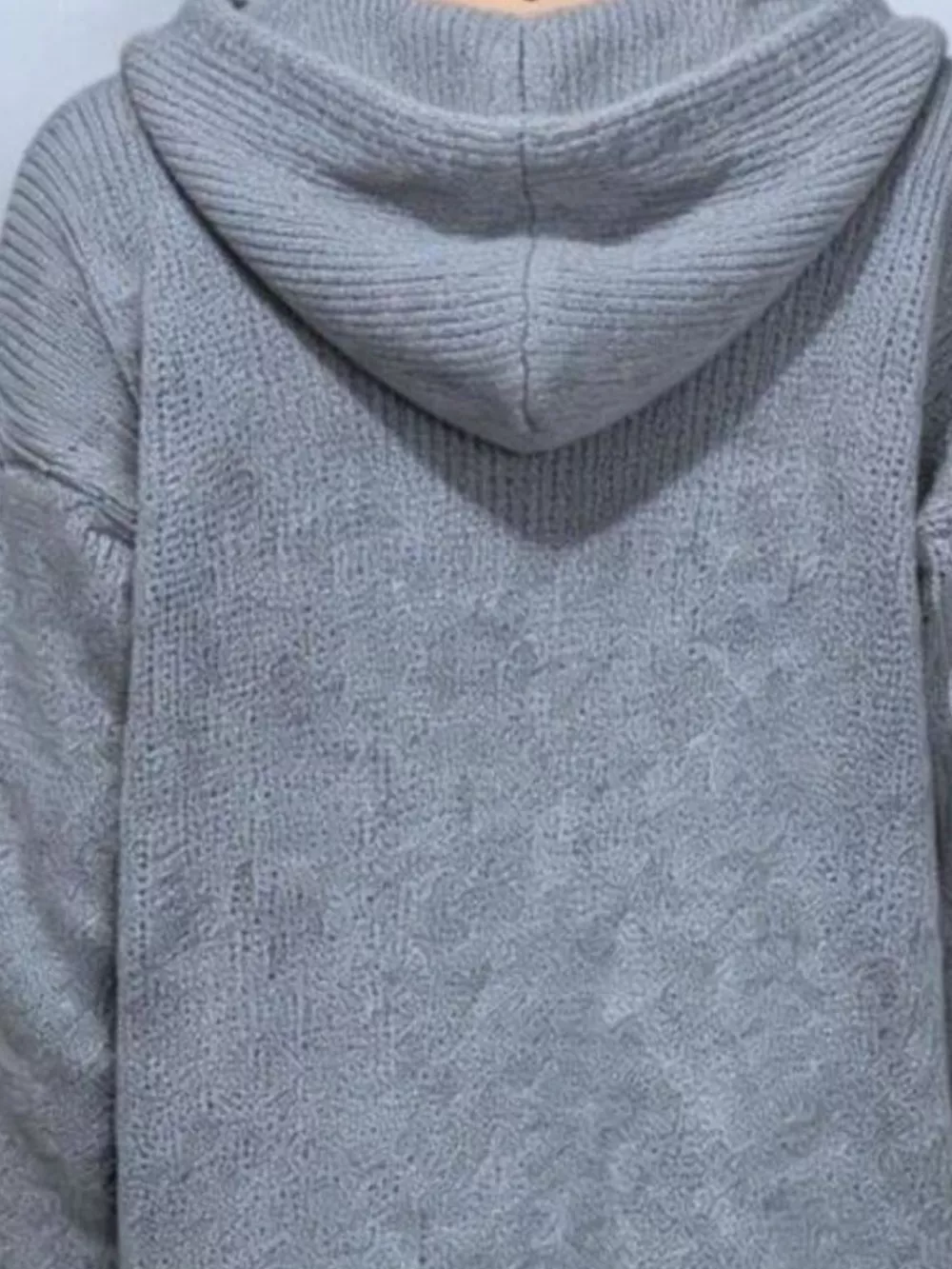 Full Size Casual Hooded Button-Down Knit Cardigan Plus Size, image 4