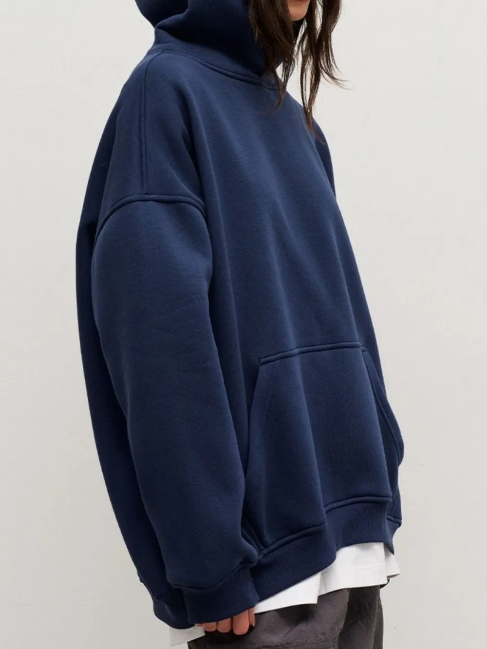Pocketed Dropped Shoulder Long Sleeve Hoodie, image 13