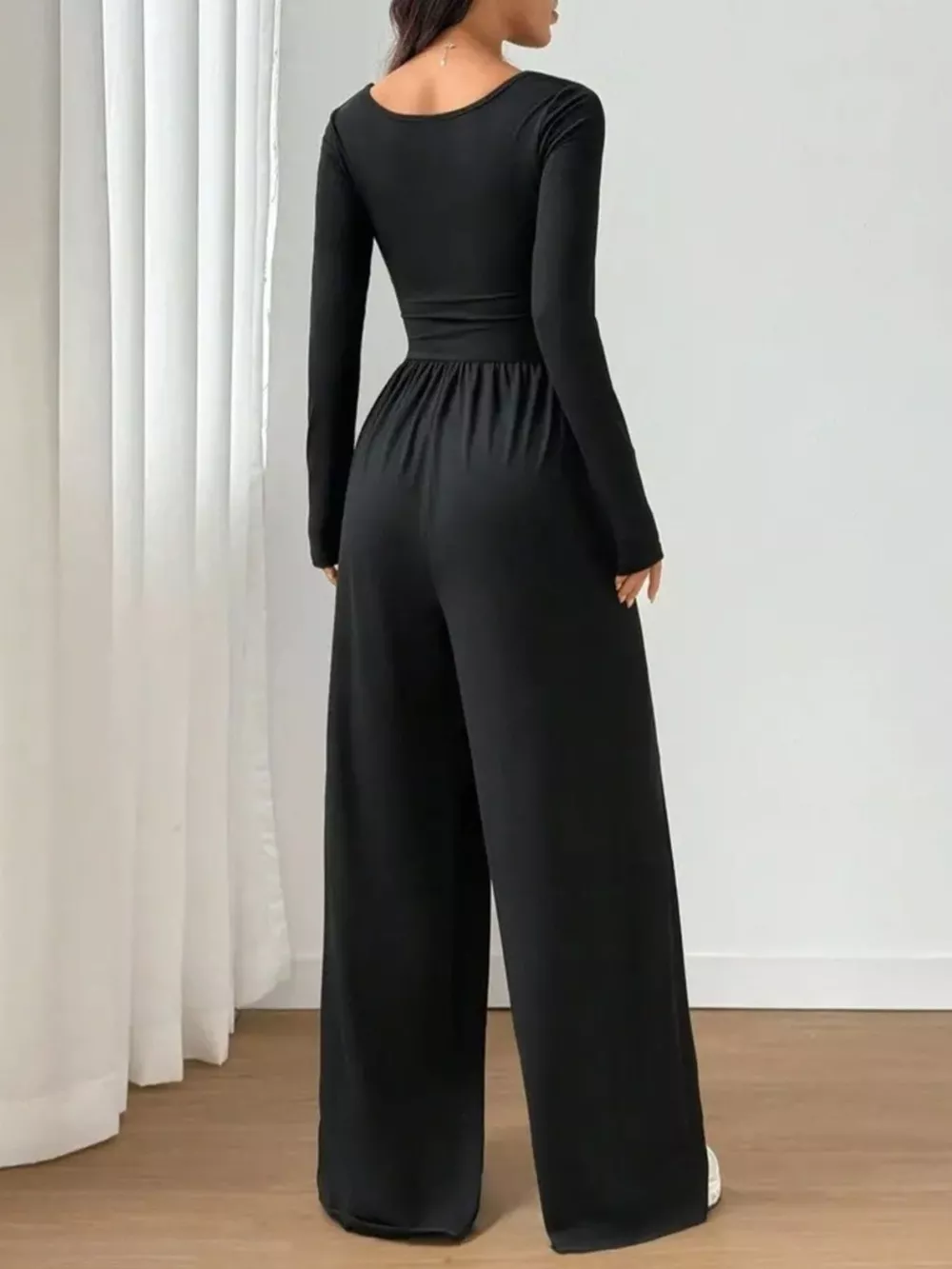 Scoop Neck Wide Leg Jumpsuit, image 4