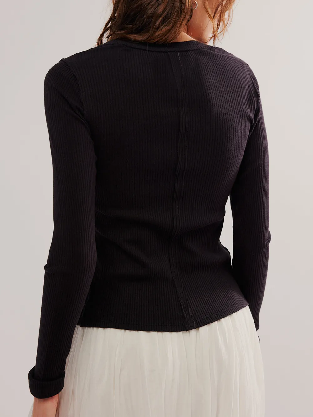 Button Up Round Neck Long Sleeve Cardigan, image 5
