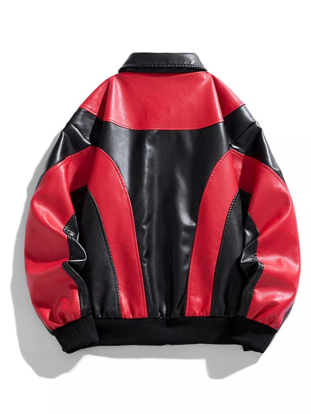 Men's Two-Tone Retro Style Faux Leather Jacket, image 4