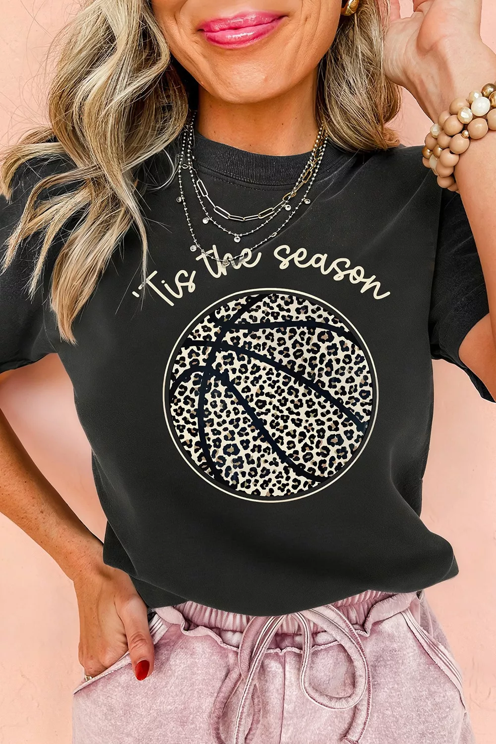 Leopard Basketball Graphic Crew Neck Tee, image 7