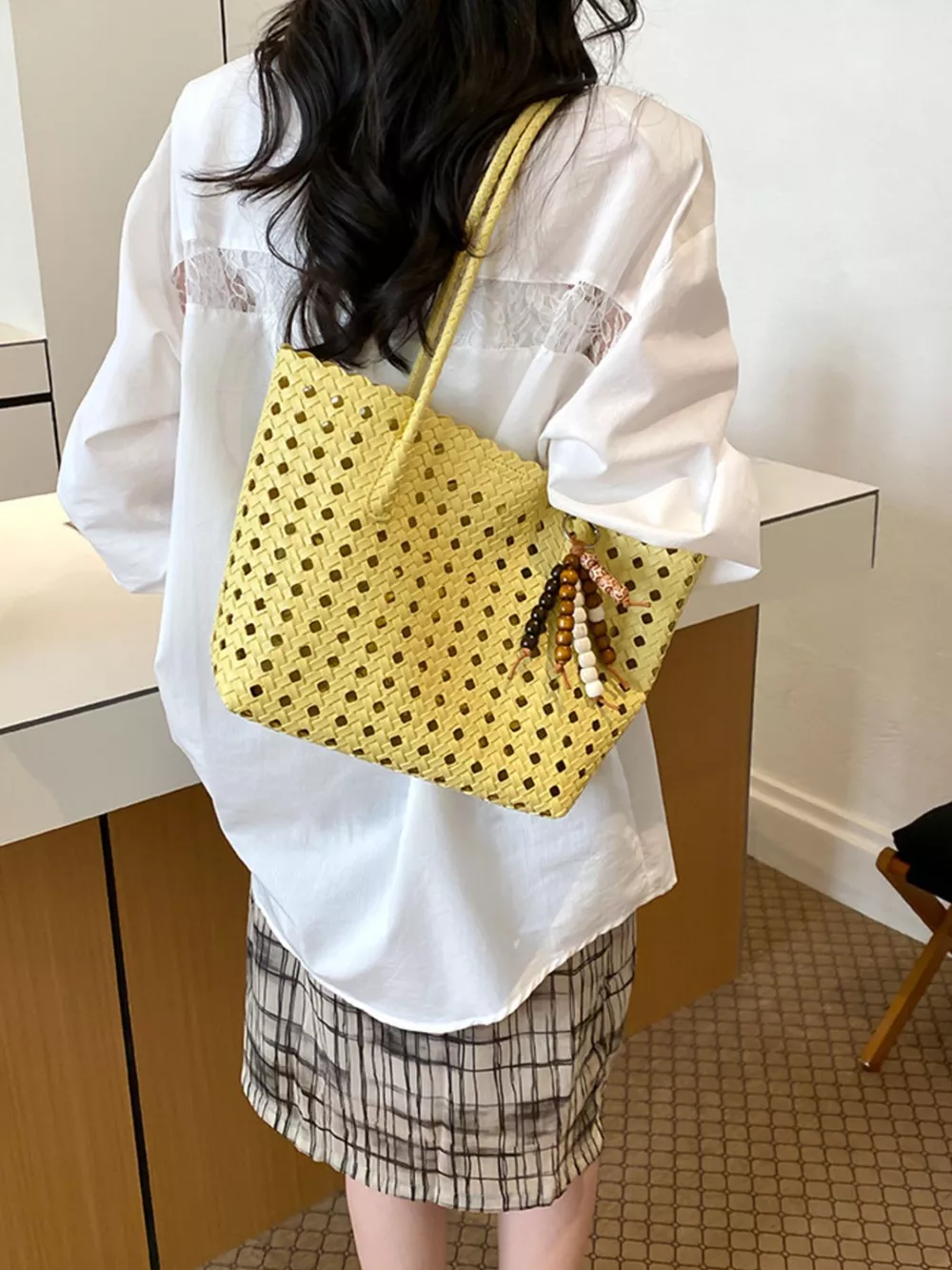 Woven Hollow-Out Shoulder Bag, image 7