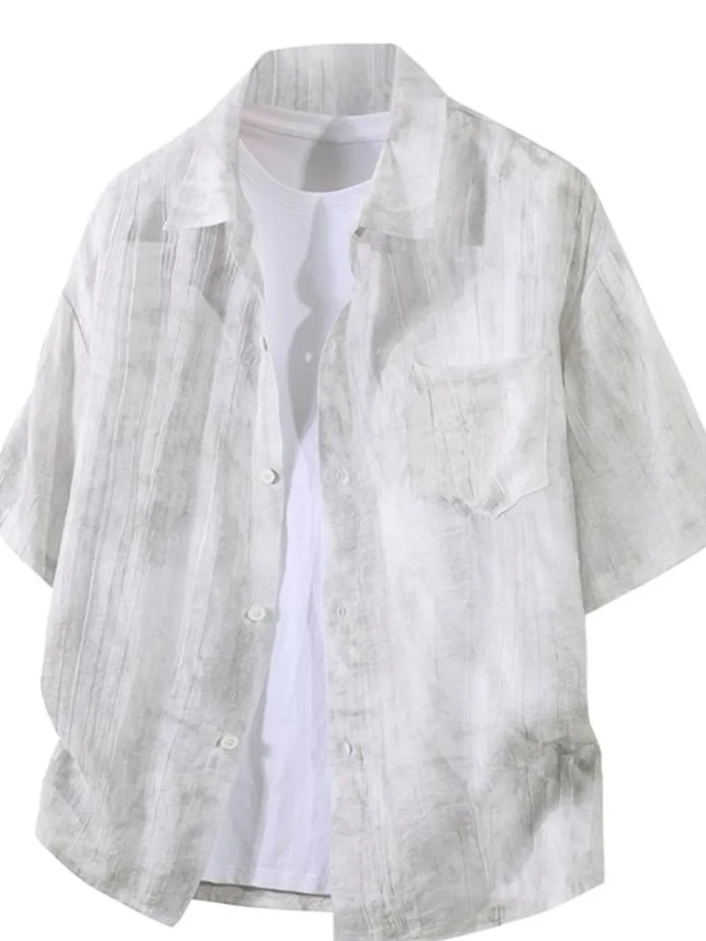 Men's Plus Size Button Up Short Sleeve Shirt, image 3