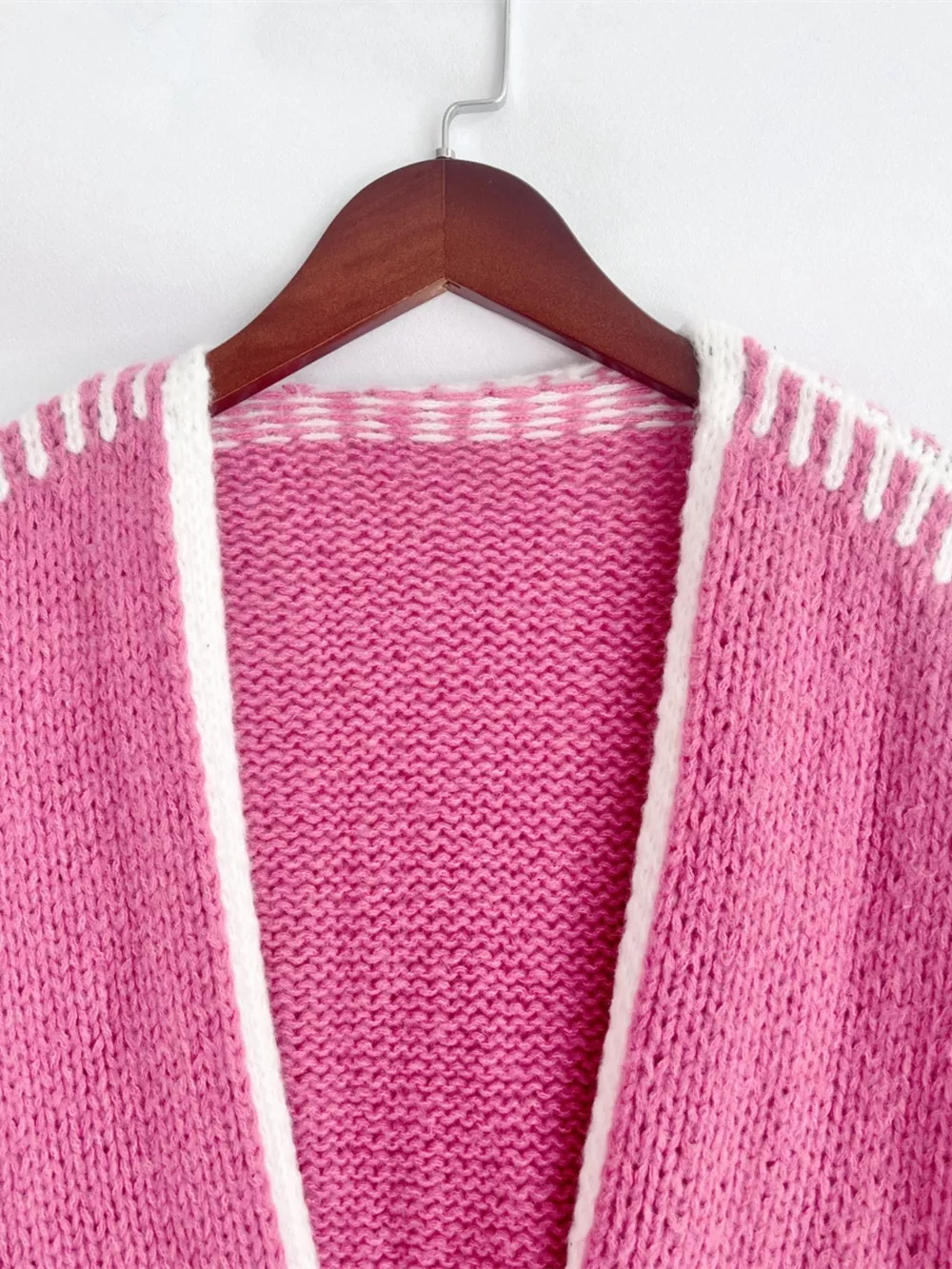Contrast Trim Open Front Cardigan, image 4