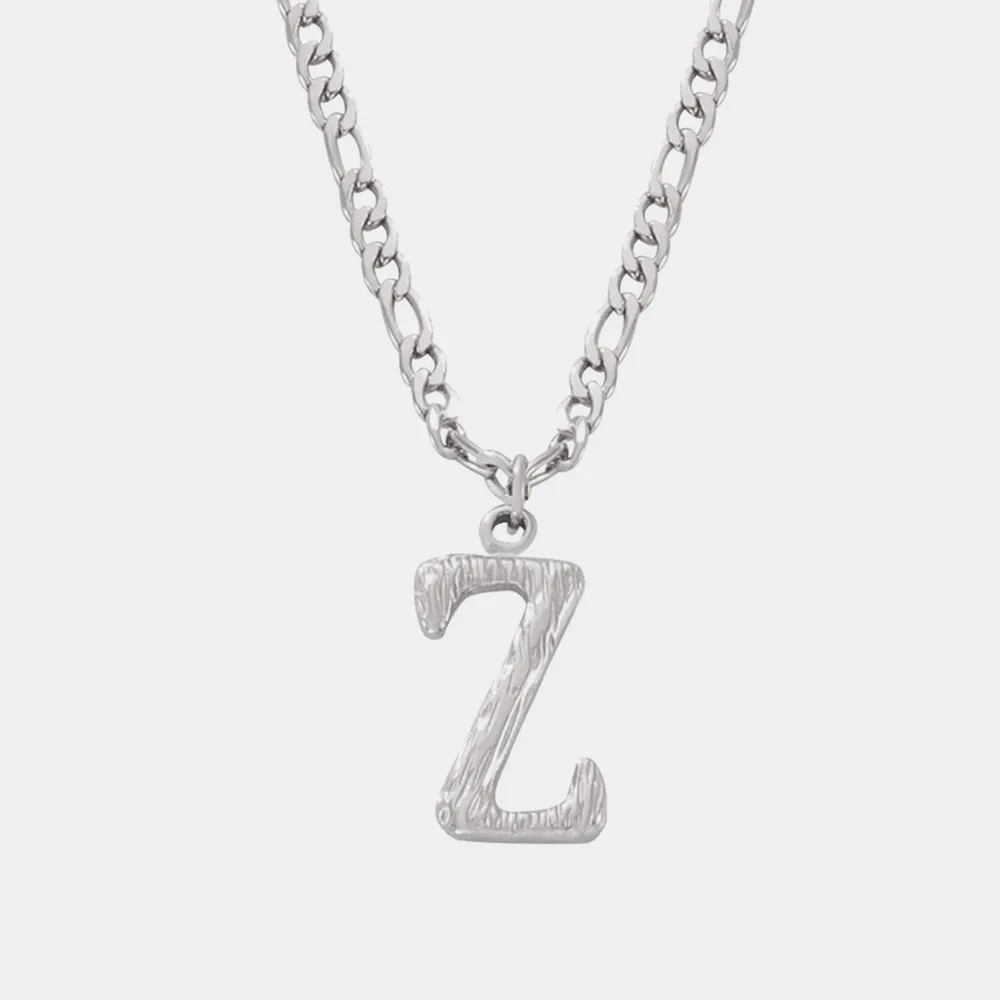 Titanium Steel Letter Pendant Necklace, image 15