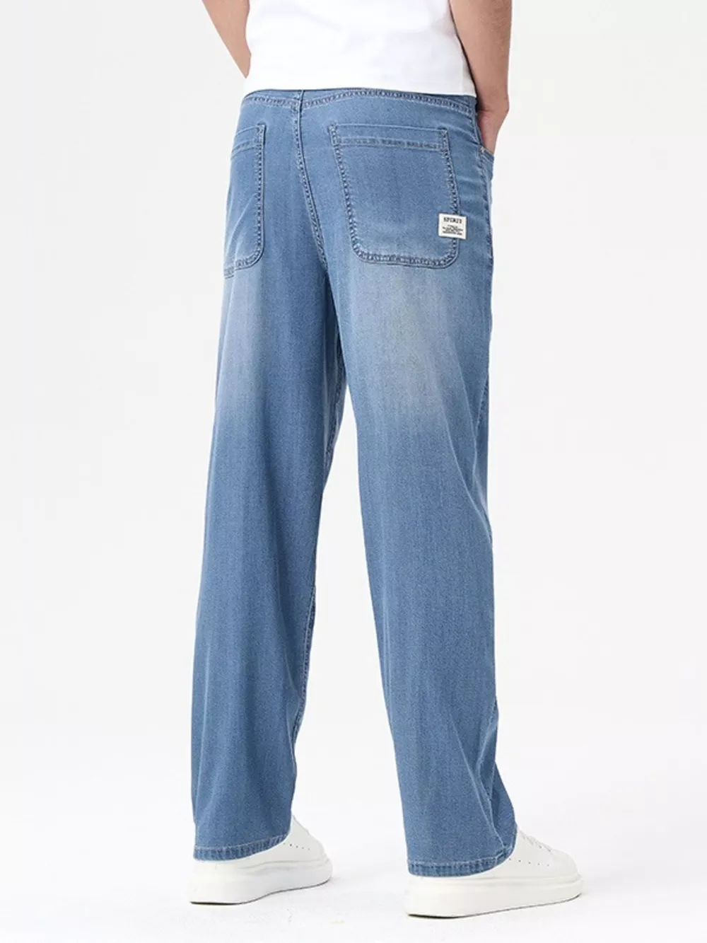Men's Wash Wide Leg Jeans, image 8