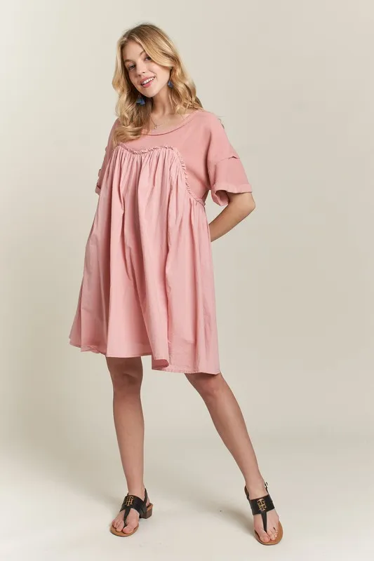 Round Neck Half Sleeve Babydoll Dress, image 6