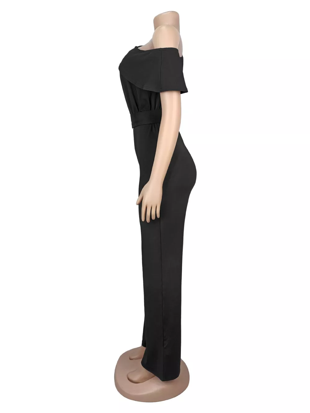 One-Shoulder Draped Wide Leg Jumpsuit, image 10