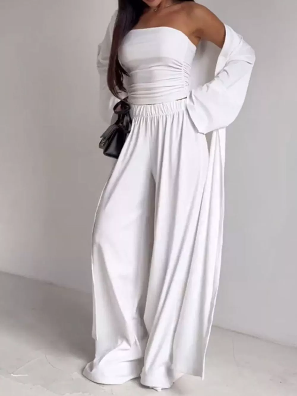 Tube Top & Cardigan & Pants Three Piece Set, image 10