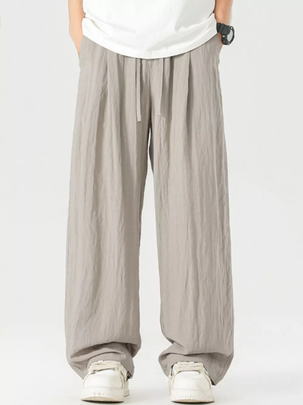 Men's Full Size Lightweight Wide Leg Pants Plus Size, image 2