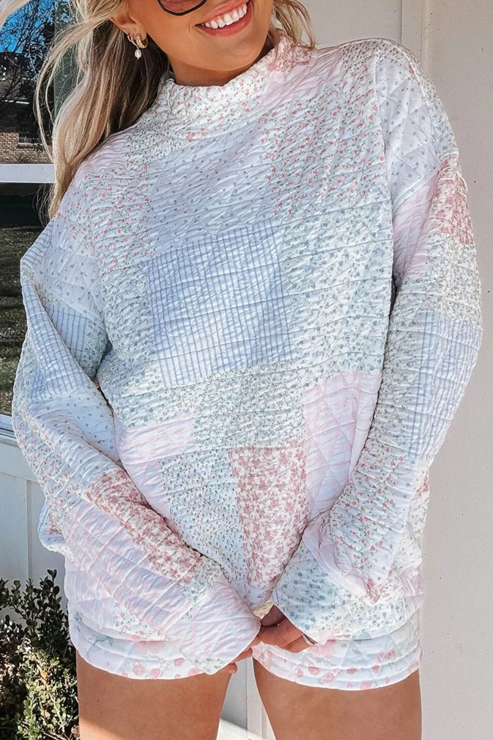 Quilted Long Sleeve Top and Shorts Set, image 3