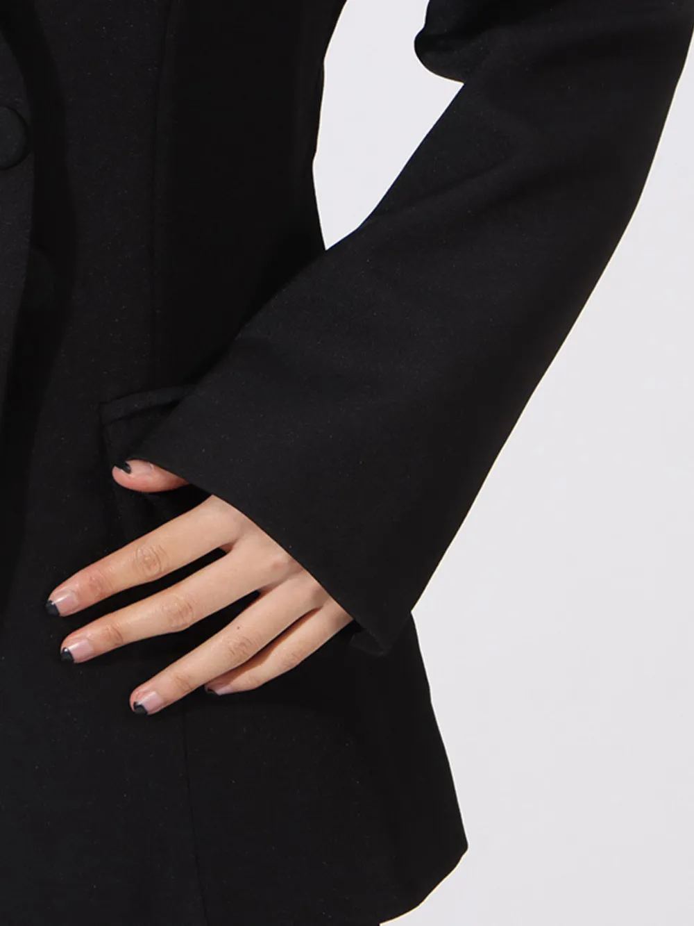 Flower Button Front Long Sleeve Blazer, image 7