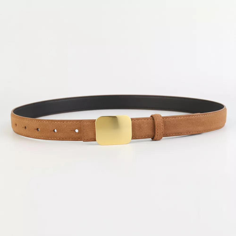 Square Buckle Leather Belt, image 4