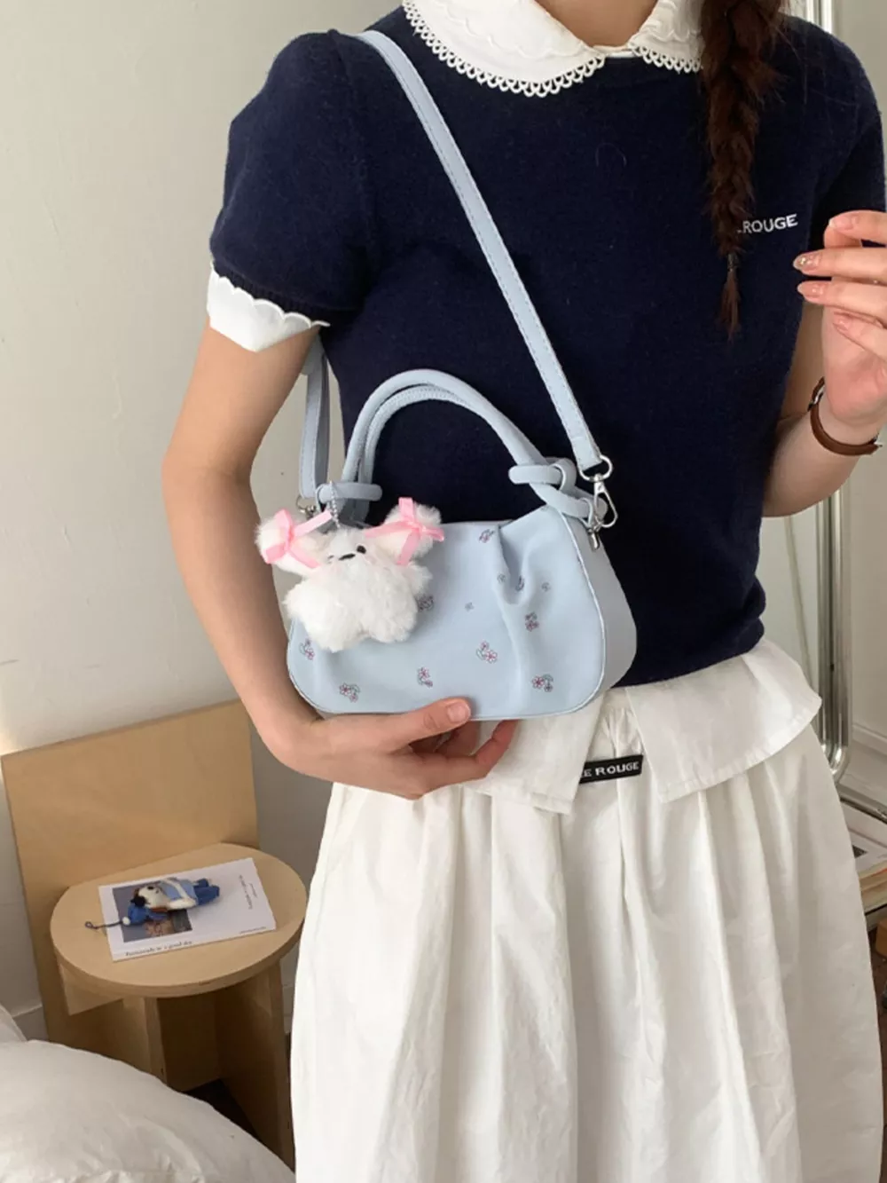 Floral Ruched Crossbody Bag, image 4