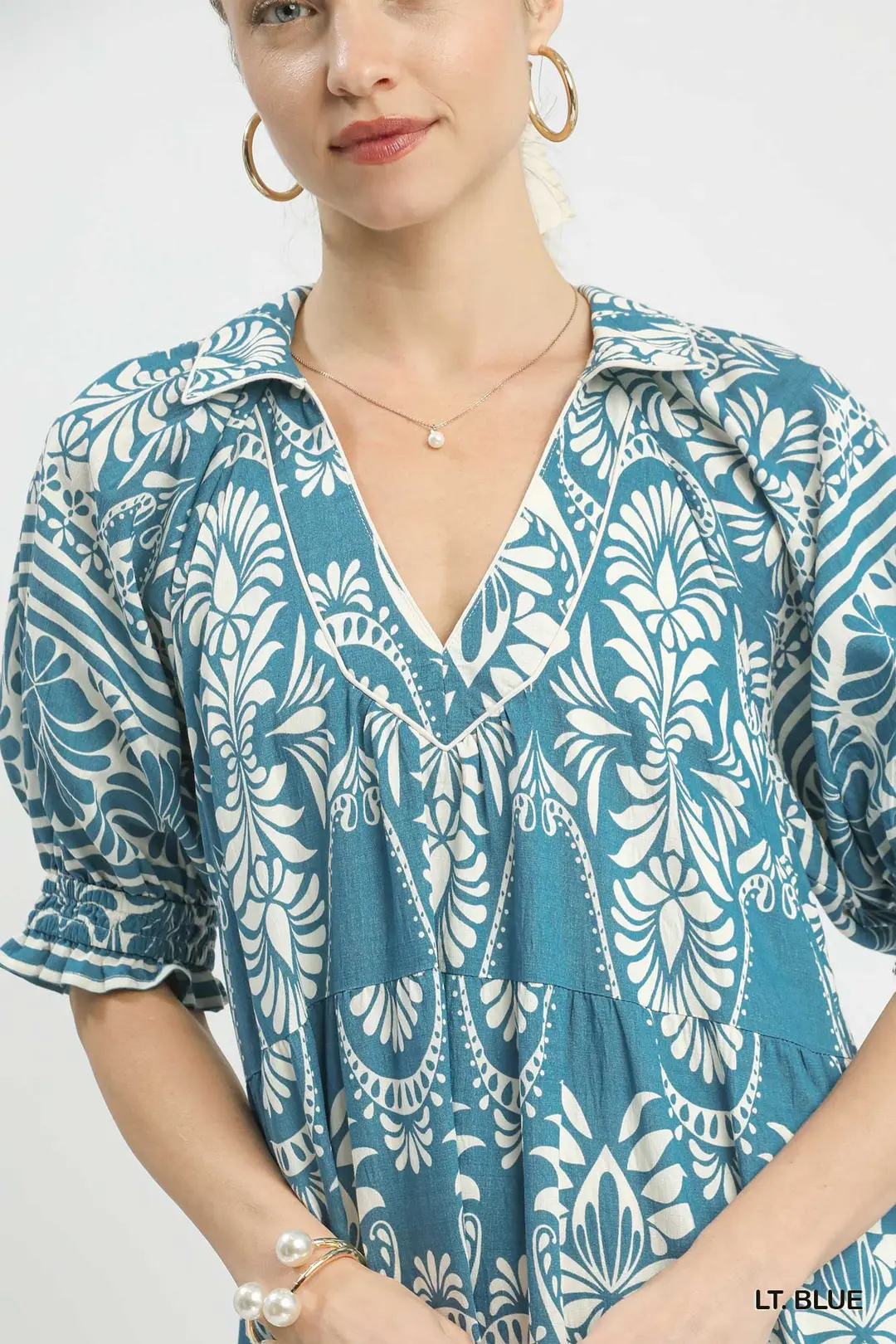 Two tone Border Print Midi Dress, image 5